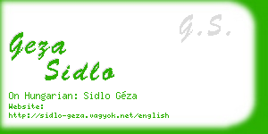 geza sidlo business card